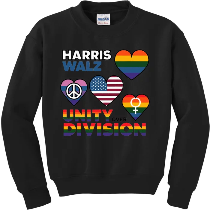 Unity Harris Walz For A United America Kids Sweatshirt