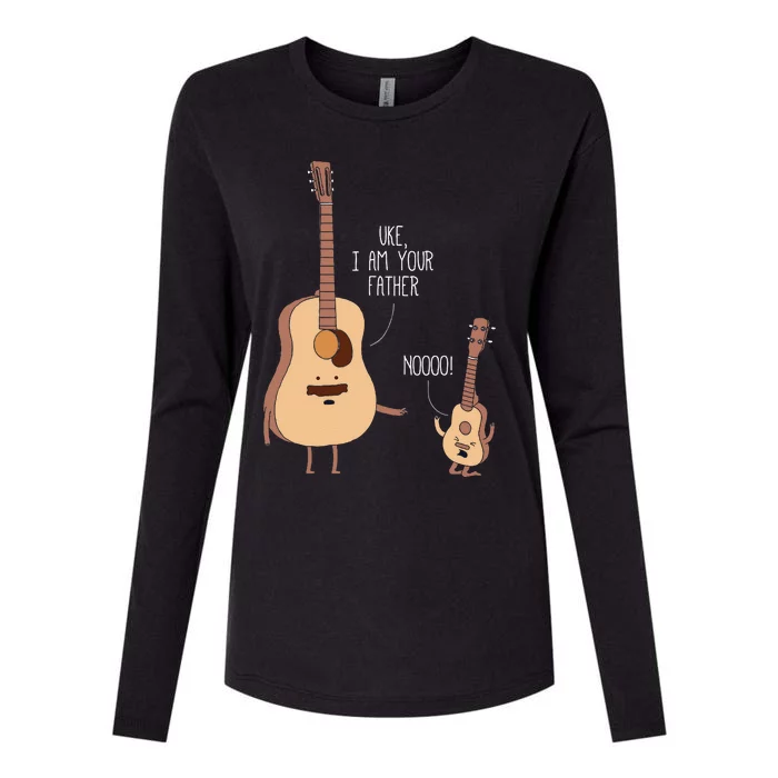 Uke I Am Your Father Ukulele Guitar Music Womens Cotton Relaxed Long Sleeve T-Shirt