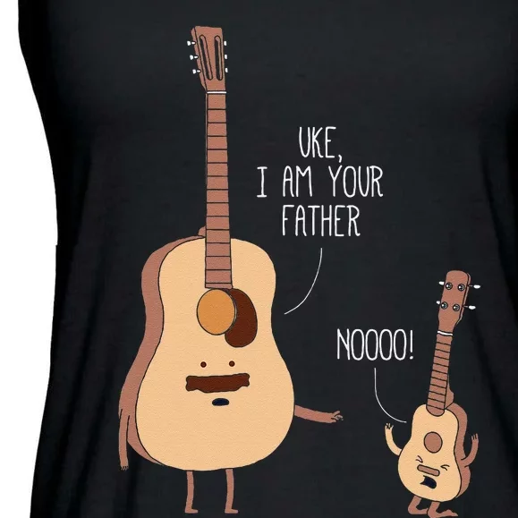 Uke I Am Your Father Ukulele Guitar Music Ladies Essential Flowy Tank