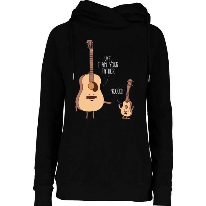 Uke I Am Your Father Ukulele Guitar Music Womens Funnel Neck Pullover Hood