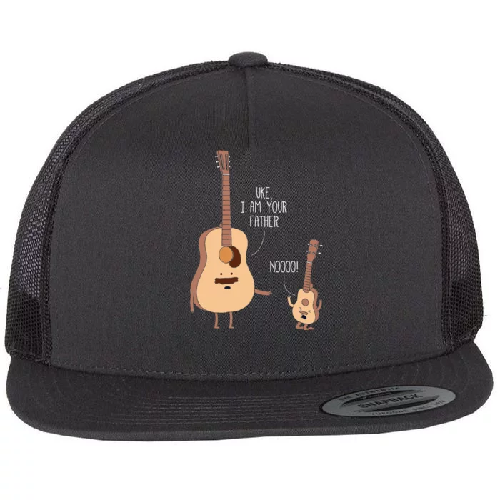 Uke I Am Your Father Ukulele Guitar Music Flat Bill Trucker Hat