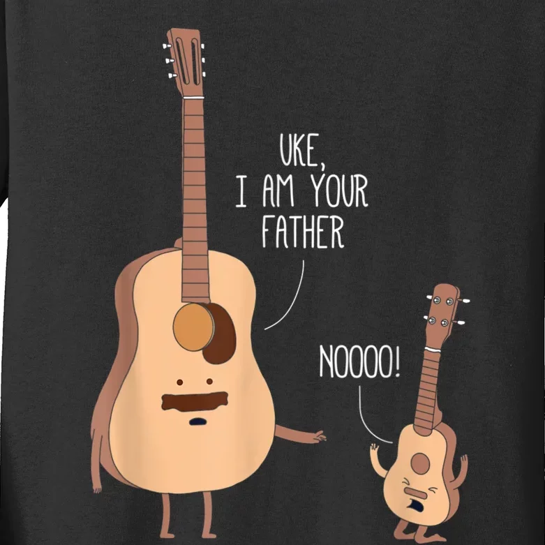 Uke I Am Your Father Guitar Ukulele Music Hilarious Gift Kids Long Sleeve Shirt