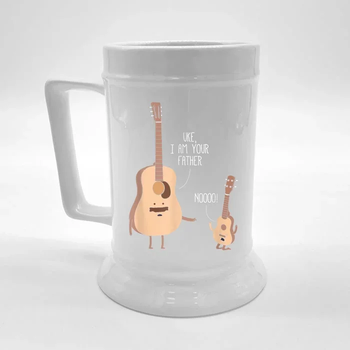 Uke I Am Your Father Guitar Ukulele Music Hilarious Gift Front & Back Beer Stein