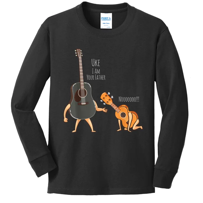 Uke I Am Your Father Guitar Ukulele Music Hilarious Gift Kids Long Sleeve Shirt