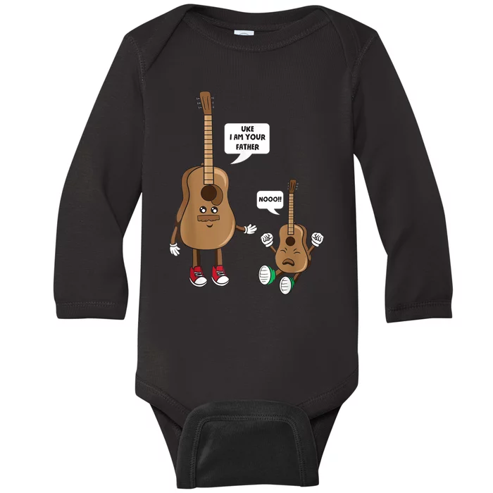 Uke I Am Your Father Guitar Ukulele Music Hilarious Gift Baby Long Sleeve Bodysuit