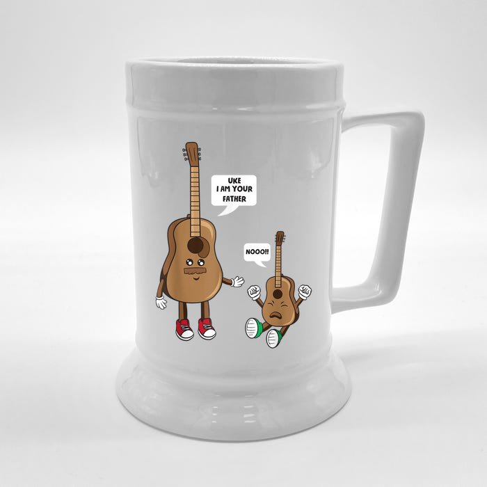 Uke I Am Your Father Guitar Ukulele Music Hilarious Gift Front & Back Beer Stein