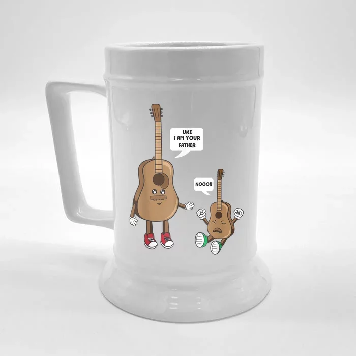 Uke I Am Your Father Guitar Ukulele Music Hilarious Gift Front & Back Beer Stein