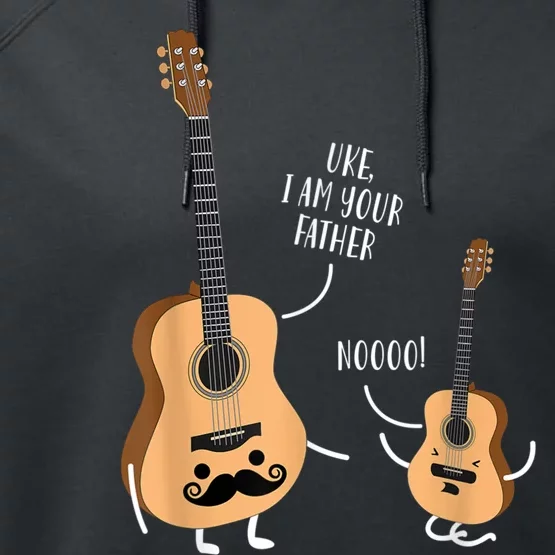 Uke I Am Your Father Guitar Ukulele Music Hilarious Gift Performance Fleece Hoodie