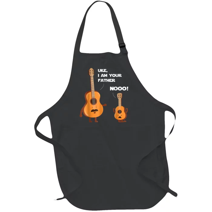 Uke I Am Your Father Guitar Ukulele Music Hilarious Gift Full-Length Apron With Pocket