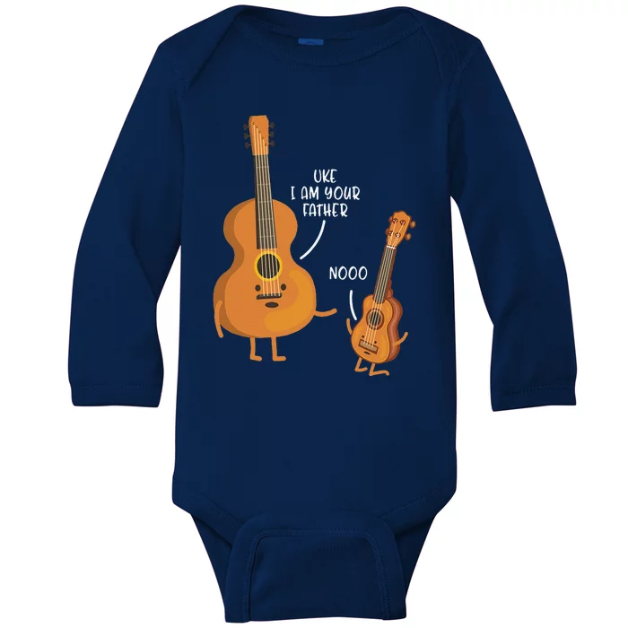 Uke I Am Your Father Funny Daddy Papa Fathers Day Gift Idea Baby Long Sleeve Bodysuit