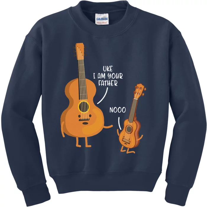 Uke I Am Your Father Funny Daddy Papa Fathers Day Gift Idea Kids Sweatshirt