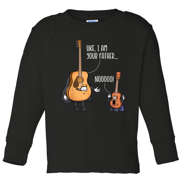 Uke I Am Your Father Guitar Ukulele Music Hilarious Gift Toddler Long Sleeve Shirt