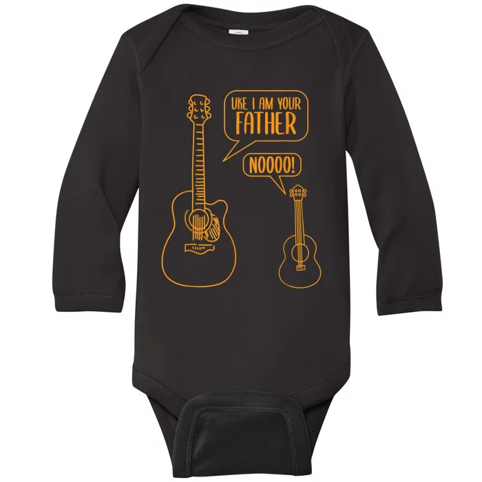 Uke I Am Your Father Guitar Ukulele Music Hilarious Gift Baby Long Sleeve Bodysuit