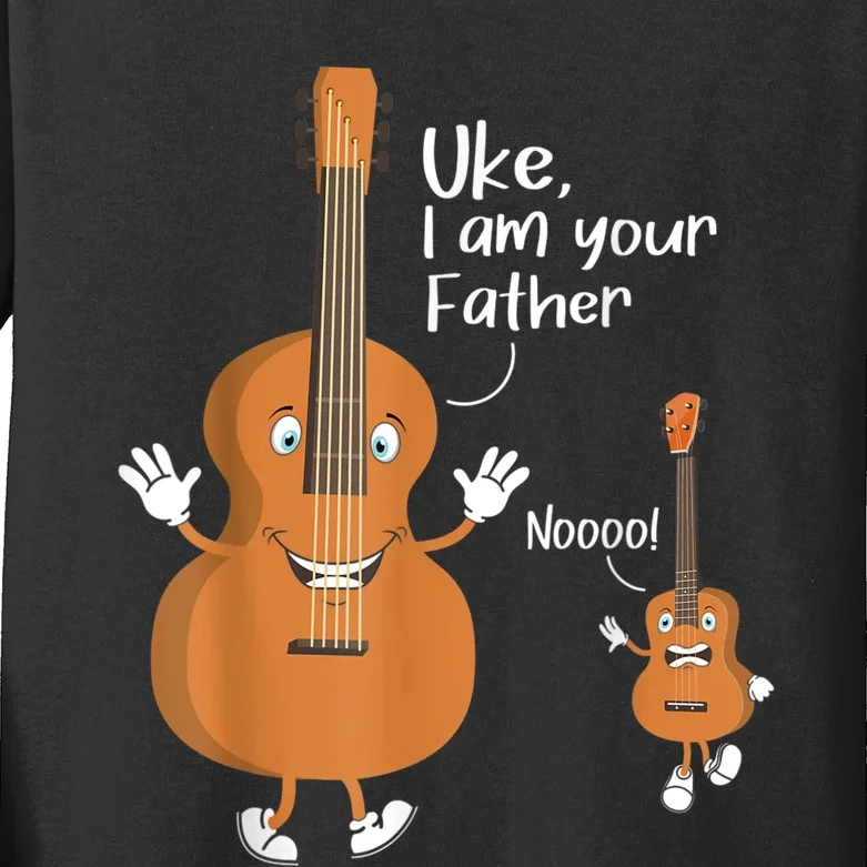 Uke I Am Your Father Guitar Ukulele Music Hilarious Gift Kids Long Sleeve Shirt