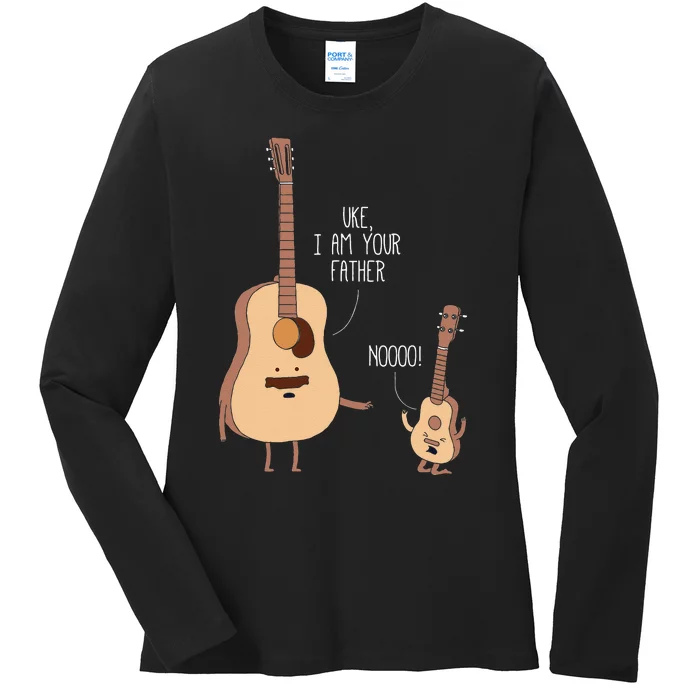 Uke I Am Your Father Ukulele Guitar Music Ladies Long Sleeve Shirt