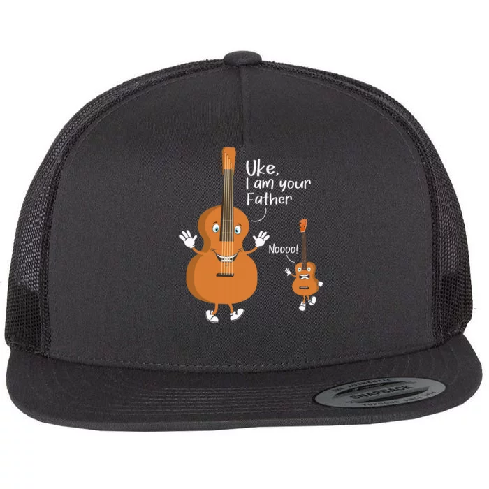 Uke I Am Your Father Ukulele Guitar Instrument Ukulelist Flat Bill Trucker Hat