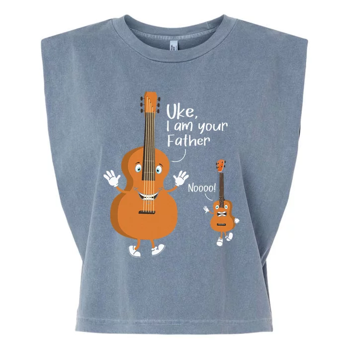 Uke I Am Your Father Ukulele Guitar Instrument Ukulelist Garment-Dyed Women's Muscle Tee