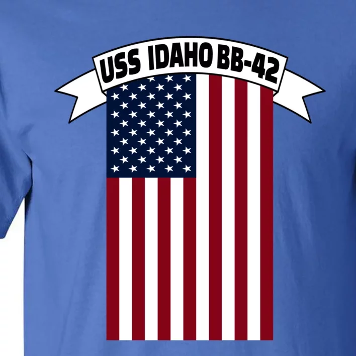 Uss Idaho Bbmeaningful Gift42 Battleship Ww2 Warship Veteran Father's Day Gift Tall T-Shirt