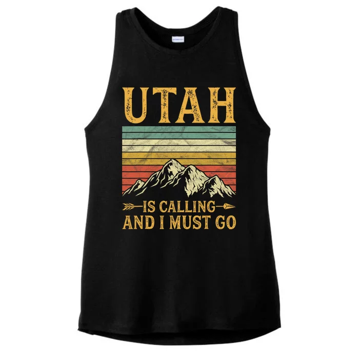 Utah Is Calling And I Must Go Ladies Tri-Blend Wicking Tank