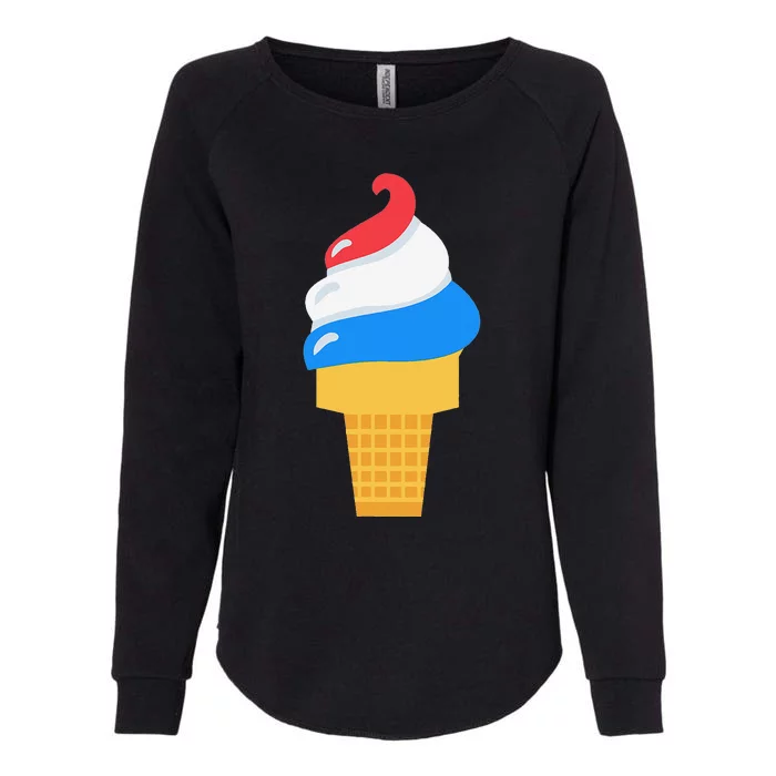 USA Ice Cream Cone Cute for 4th of July Womens California Wash Sweatshirt