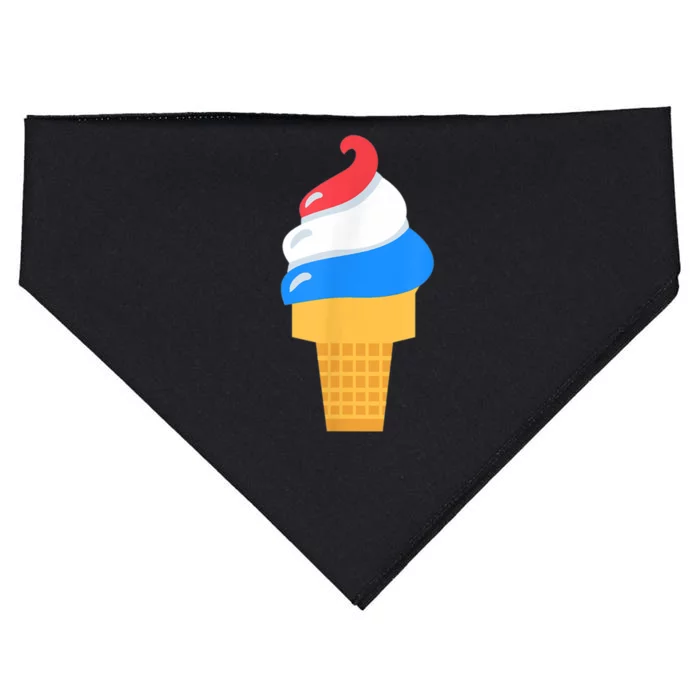 USA Ice Cream Cone Cute For 4th Of July USA-Made Doggie Bandana