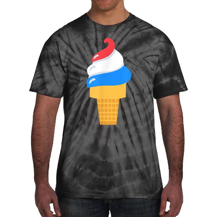 USA Ice Cream Cone Cute For 4th Of July Tie-Dye T-Shirt