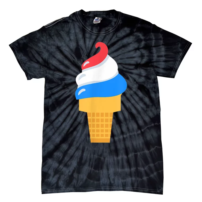 USA Ice Cream Cone Cute For 4th Of July Tie-Dye T-Shirt