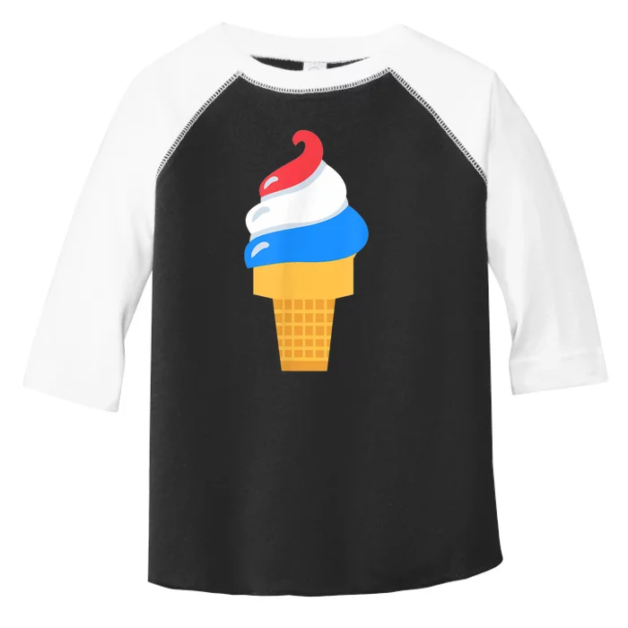 USA Ice Cream Cone Cute For 4th Of July Toddler Fine Jersey T-Shirt