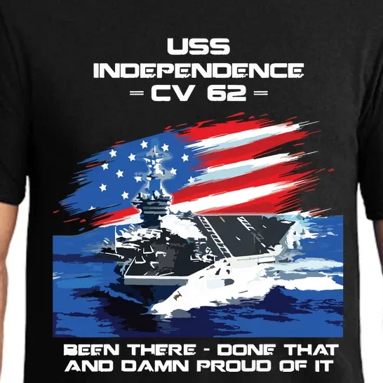 Uss Independence Cv 62 Aircraft Carrier Veteran Usa Flag Pajama Set