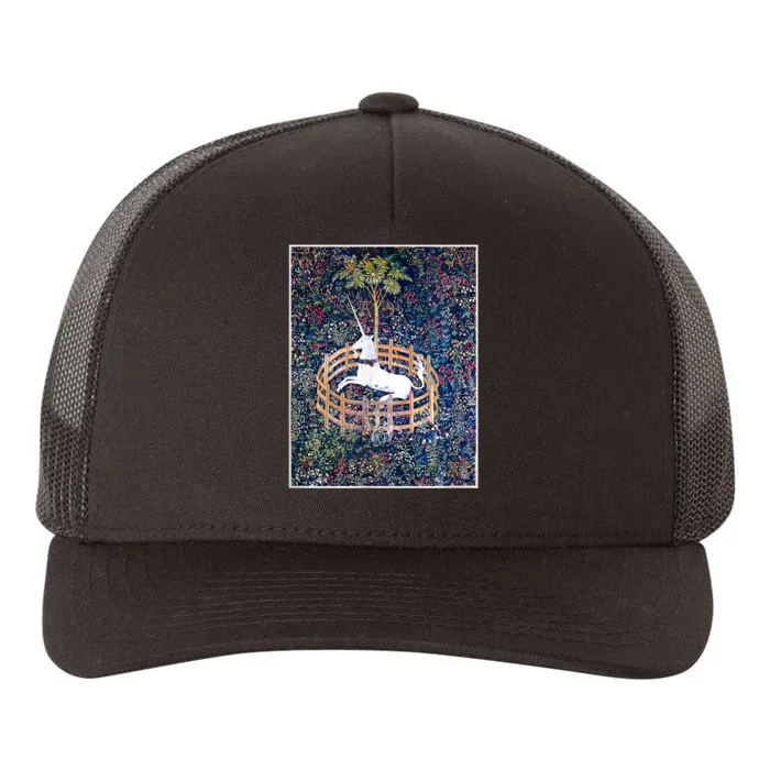 Unicorn In Captivity Medieval Renaissance Art Aesthetic Yupoong Adult 5-Panel Trucker Hat