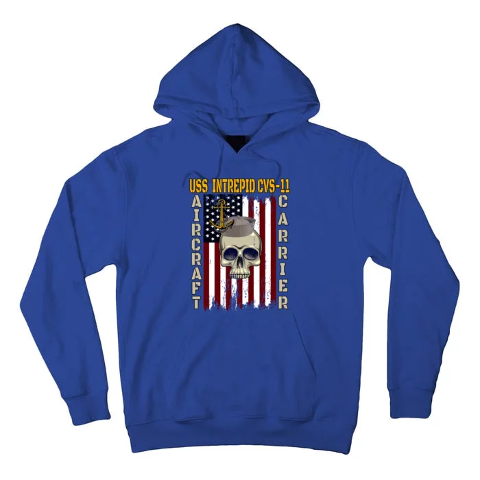 Uss Intrepid Cvs11 Veterans Day Dad Son Grandpa Gift Tall Hoodie