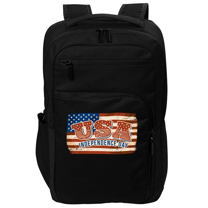 USA Independence Day Vintage Flag Impact Tech Backpack