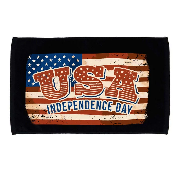 USA Independence Day Vintage Flag Microfiber Hand Towel