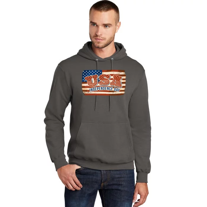 USA Independence Day Vintage Flag Tall Hoodie