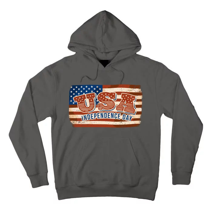 USA Independence Day Vintage Flag Tall Hoodie