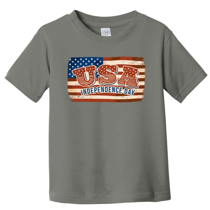 USA Independence Day Vintage Flag Toddler T-Shirt