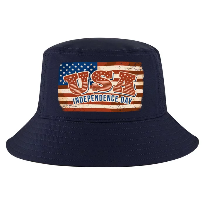 USA Independence Day Vintage Flag Cool Comfort Performance Bucket Hat