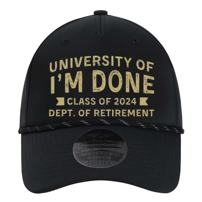 University Im Done Teacher Funny Retirement Gift For Him Performance The Dyno Cap