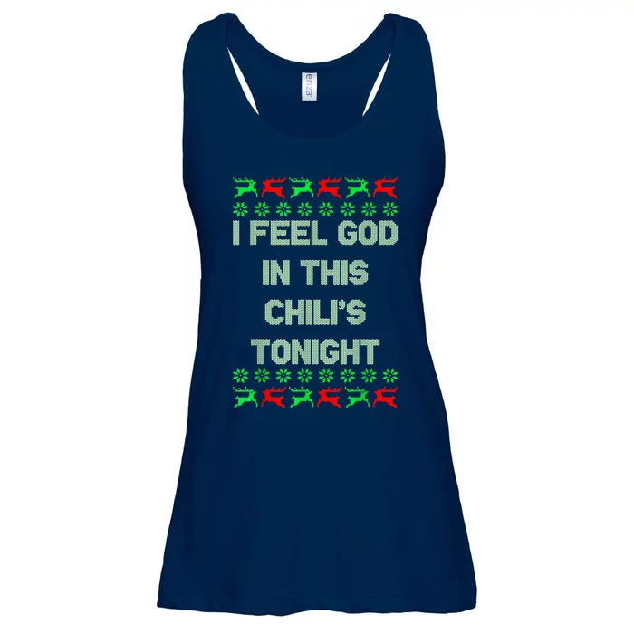 Ugly I Feel God In This Chili’s Tonight Merry Christmas 2022 Ladies Essential Flowy Tank