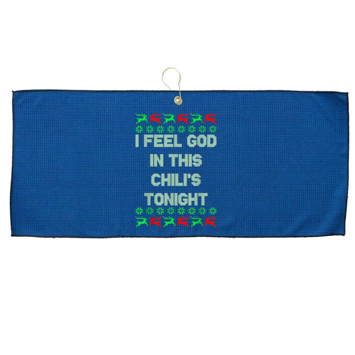 Ugly I Feel God In This Chili’s Tonight Merry Christmas 2022 Large Microfiber Waffle Golf Towel