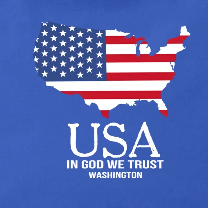 Usa In God We Trust Washington Map Flag Patriotic American Cool Gift Zip Tote Bag