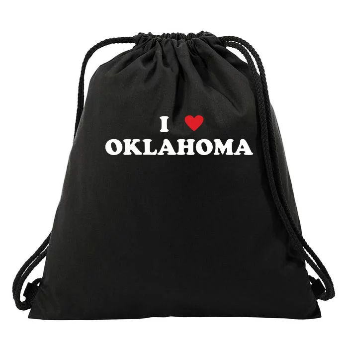 Usa I Heart State I Love Oklahoma Drawstring Bag