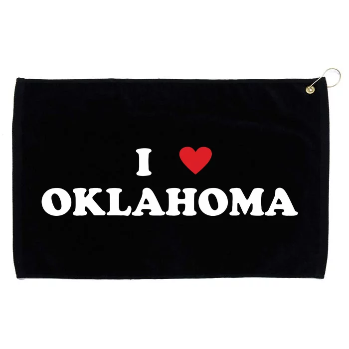 Usa I Heart State I Love Oklahoma Grommeted Golf Towel