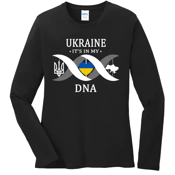 Ukraine Is In My DNA Ladies Long Sleeve Shirt