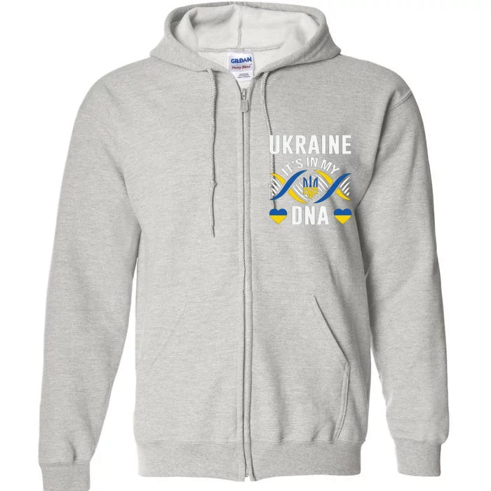 Ukraine Its In My DNA National Symbol Full Zip Hoodie