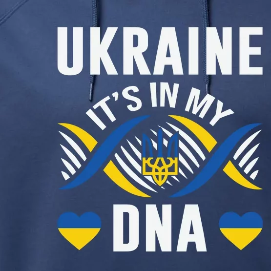 Ukraine Its In My DNA National Symbol Performance Fleece Hoodie