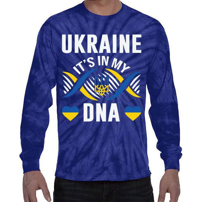 Ukraine Its In My DNA National Symbol Tie-Dye Long Sleeve Shirt