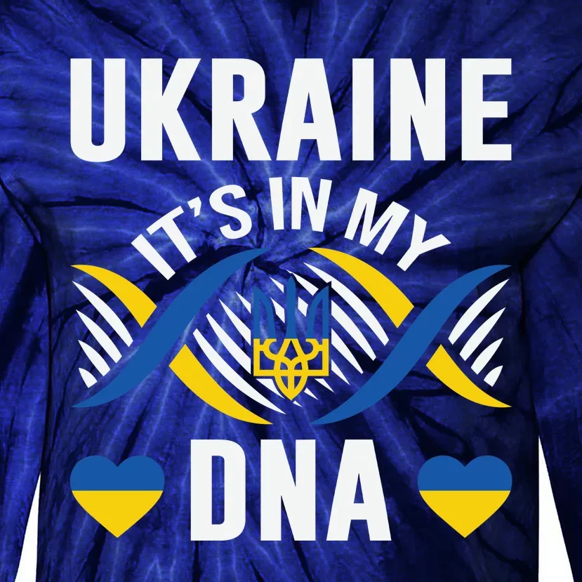 Ukraine Its In My DNA National Symbol Tie-Dye Long Sleeve Shirt