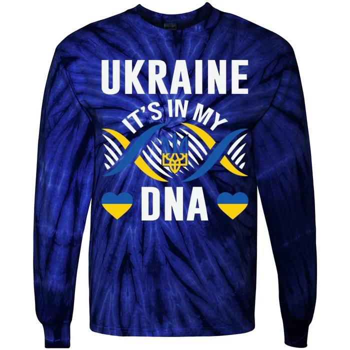 Ukraine Its In My DNA National Symbol Tie-Dye Long Sleeve Shirt