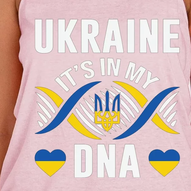 Ukraine Its In My DNA National Symbol Women's Knotted Racerback Tank